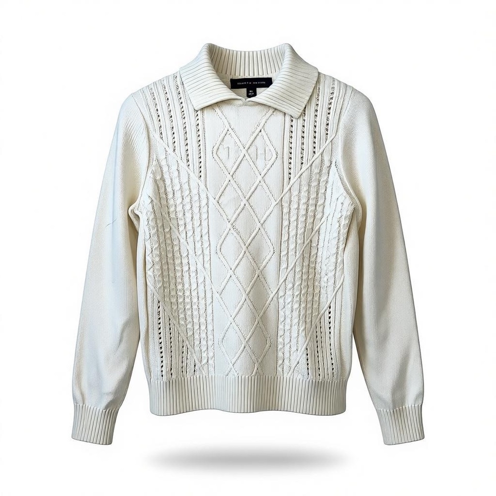 Tommy Hilfiger Ivory Knit Crewneck Sweater